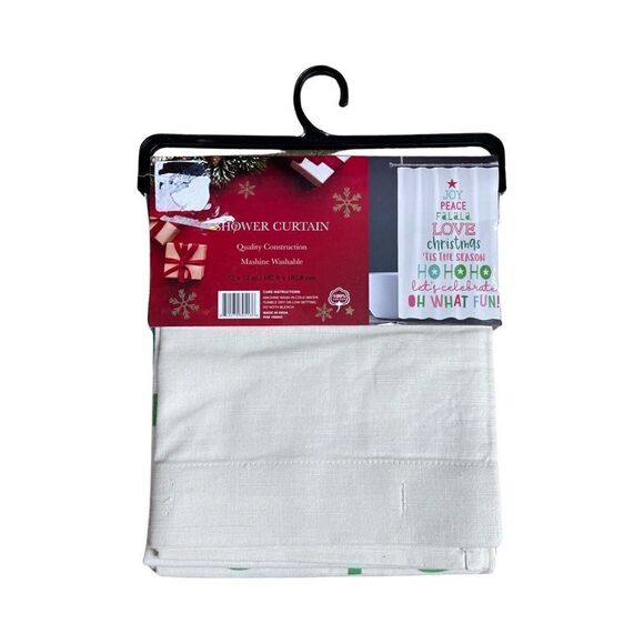 Joy Piece Love Holiday Festive Tree Shower Curtain 72” x 72” NWT - Picture 4 of 7